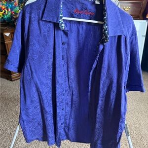 Robert Graham Purple Paisley Short Sleeve Dress Shirt